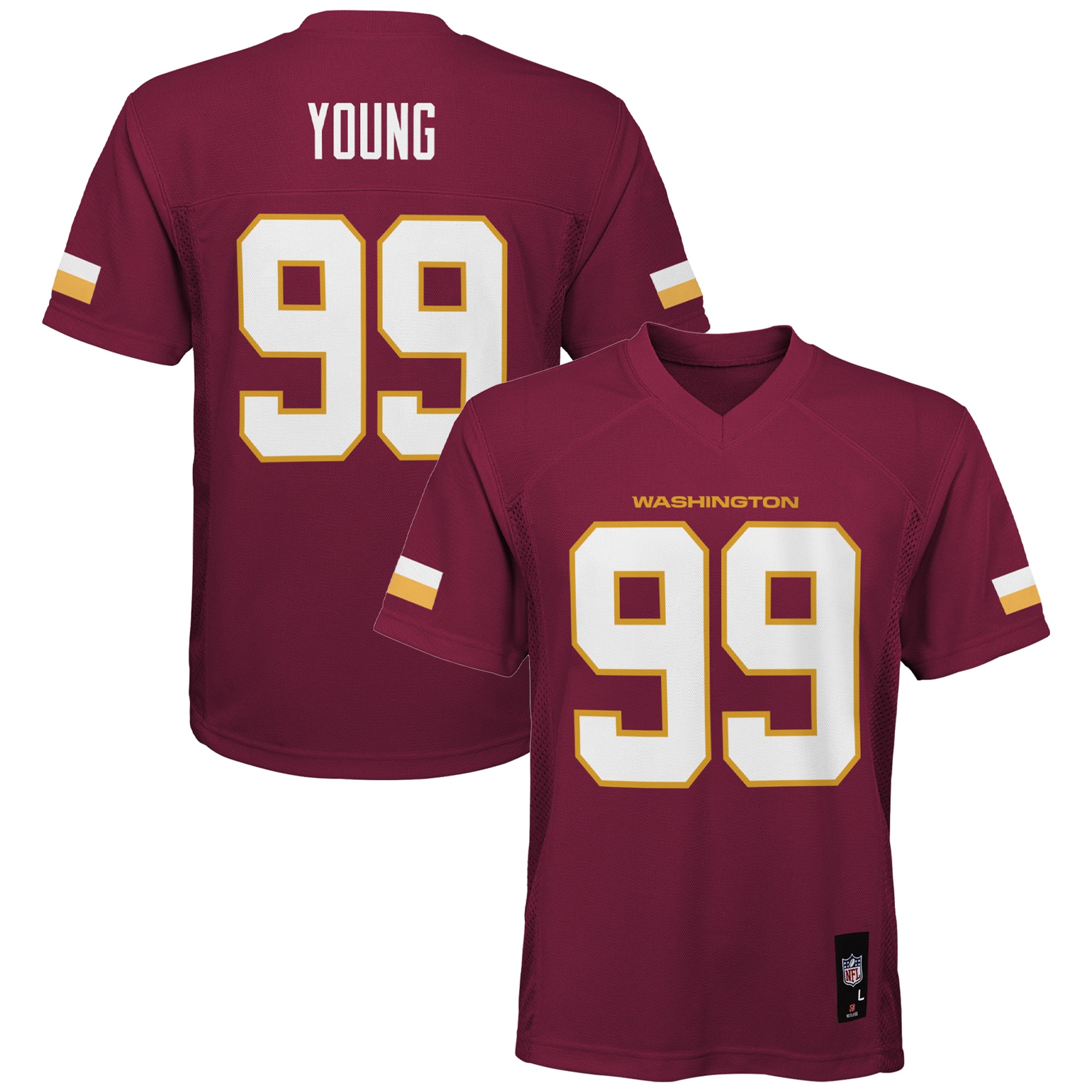 Youth Washington Commanders Chase Young Burgundy Player Jersey JS8005 nicesnker