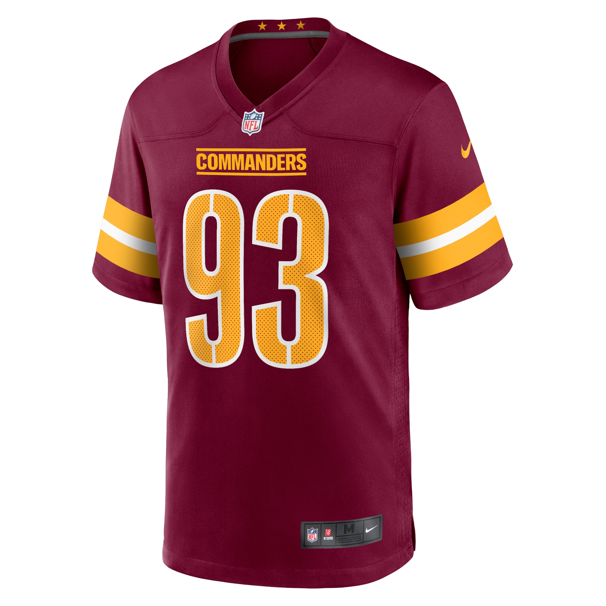 Alternative view of Youth Washington Commanders Jonathan Allen Burgundy Game Jersey JS8041 nicesnker