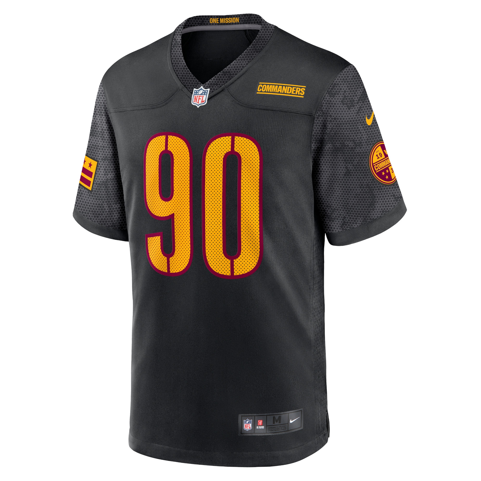 Alternative view of Youth Washington Commanders Montez Sweat Black Game Jersey JS4128 nicesnker