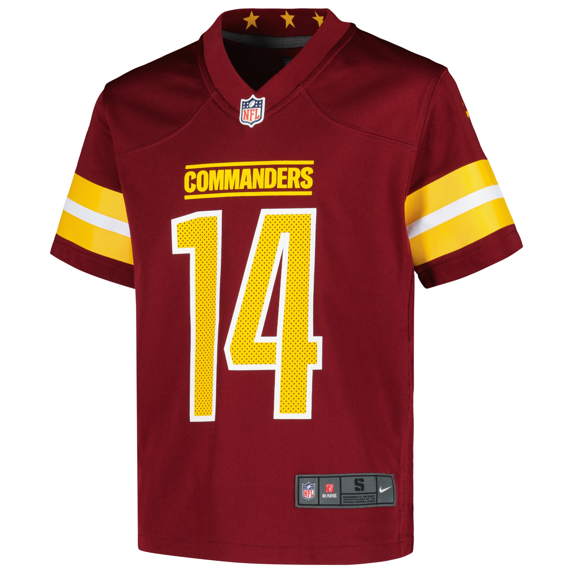 Alternative view of Youth Washington Commanders Sam Howell Burgundy Game Jersey JS3739 nicesnker