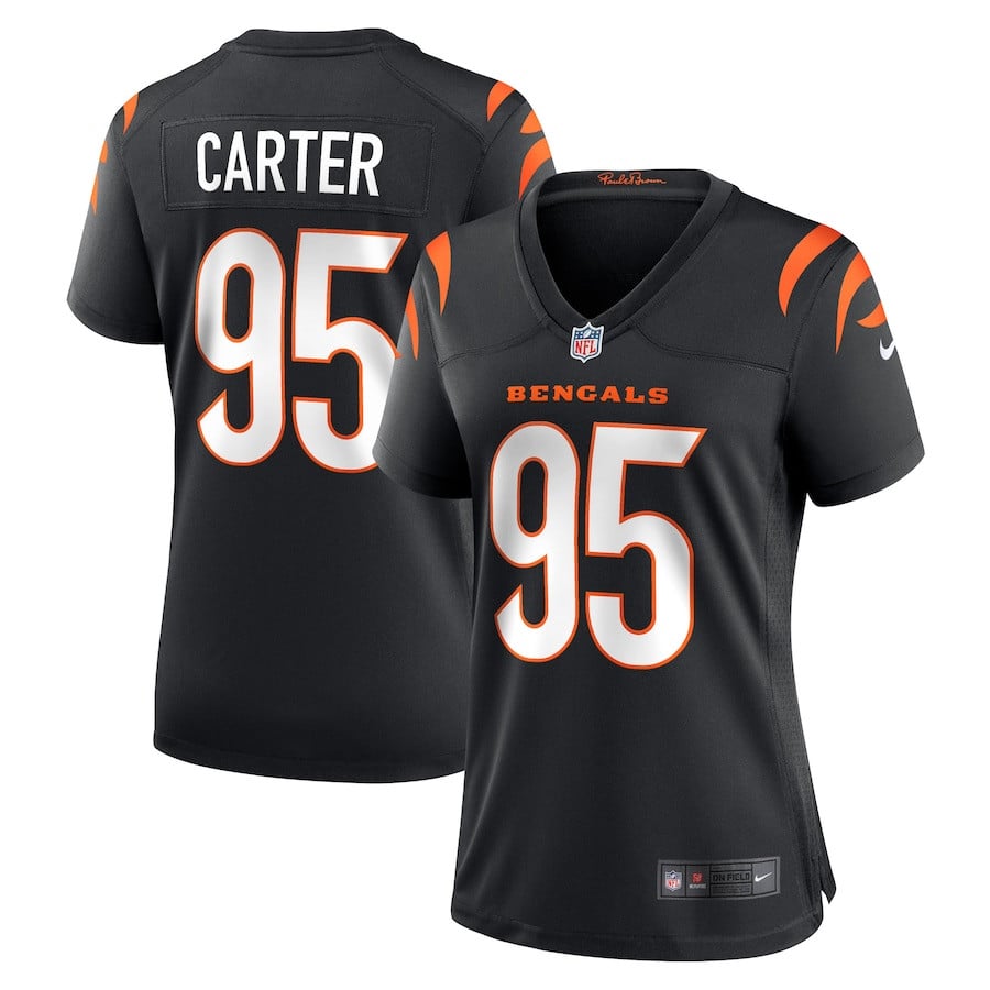 Zach Carter 95 Cincinnati Bengals Women Game Jersey - Black JS2048 nicesnker
