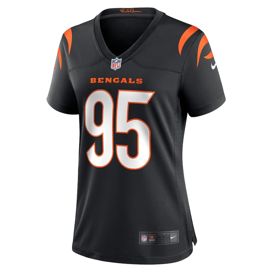 Alternative view of Zach Carter 95 Cincinnati Bengals Women Game Jersey - Black JS2048 nicesnker