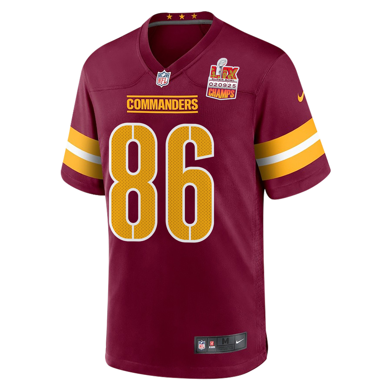 Zach Ertz 86 Washington Commanders Super Bowl LIX Champions Patch Game Men Jersey - Burgundy JS8028 nicesnker - Image 3