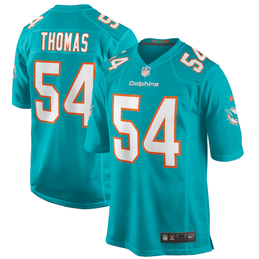 Zach Thomas 54 Miami Dolphins Men Game Retired Jersey - Aqua JS3509 nicesnker