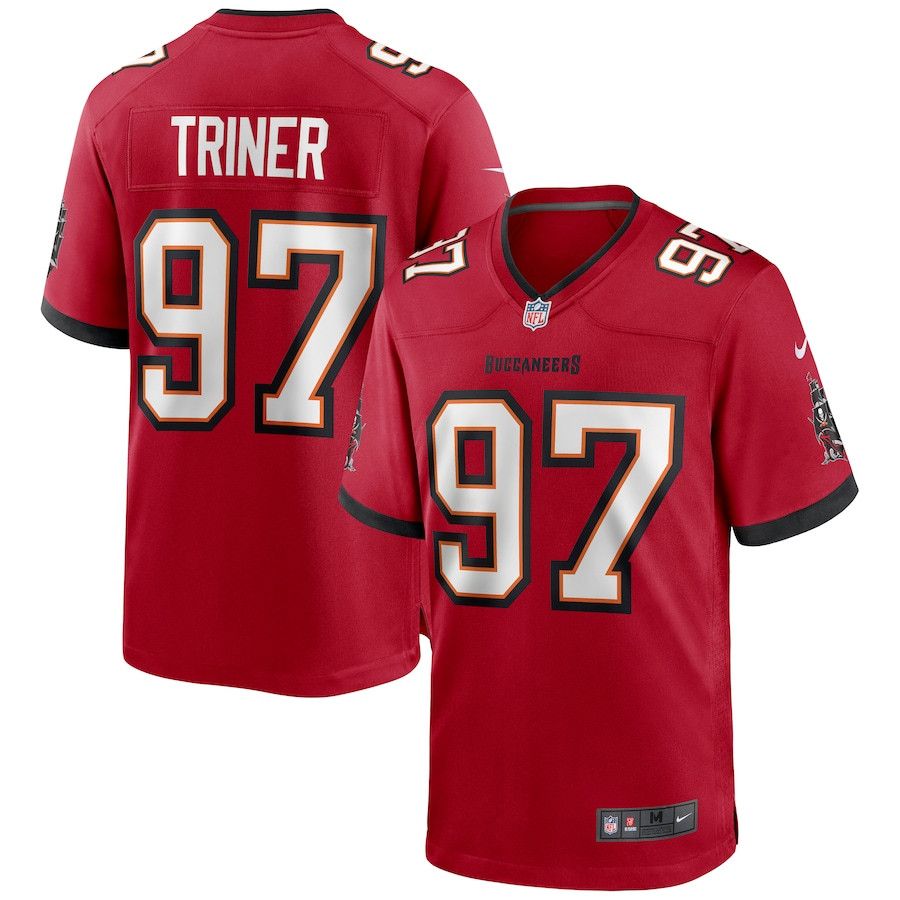 Zach Triner 97 Tampa Bay Buccaneers Men Game Jersey - Red JS8307 nicesnker