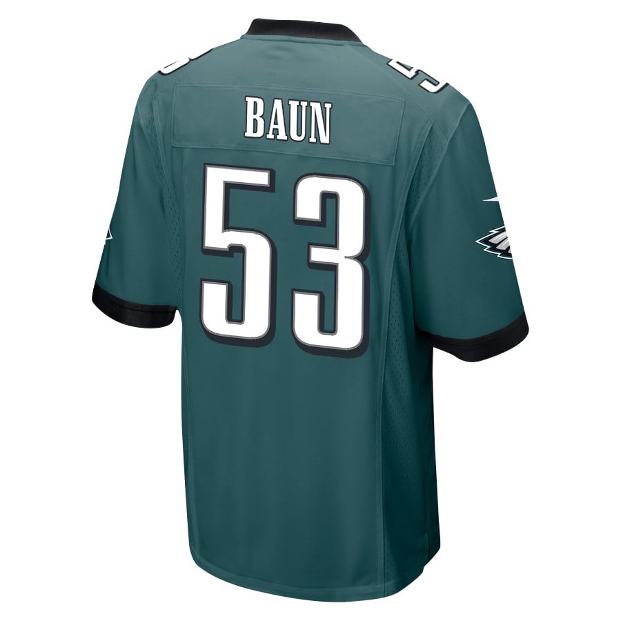 Alternative view of Zack Baun 53 Philadelphia Eagles Super Bowl LIX Champions Patch 'New Orleans - Where Passion Ignites' EMBROIDERED Game Men Jersey - Midnight Green JS8049 nicesnker