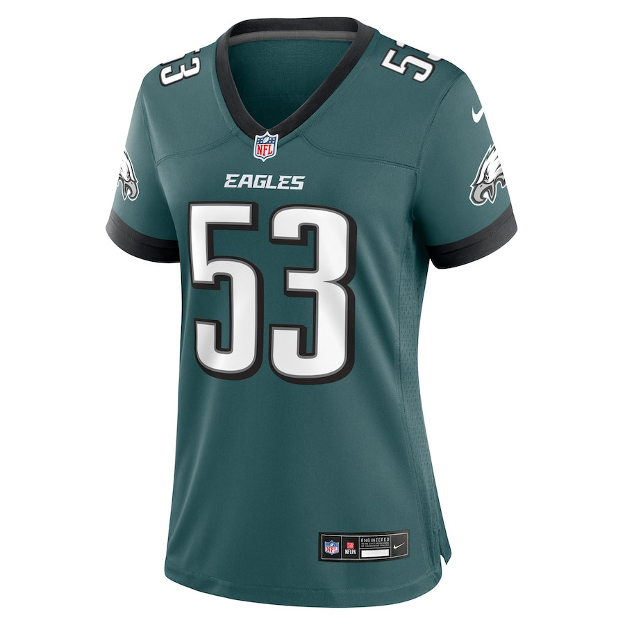 Alternative view of Zack Baun 53 Philadelphia Eagles Women's Game Jersey - Midnight Green JS1176 nicesnker