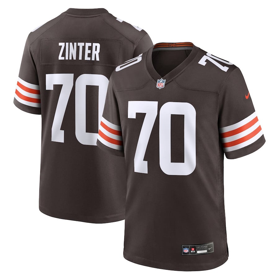 Zak Zinter 70 Cleveland Browns Team Game Men Jersey - Brown JS7897 nicesnker