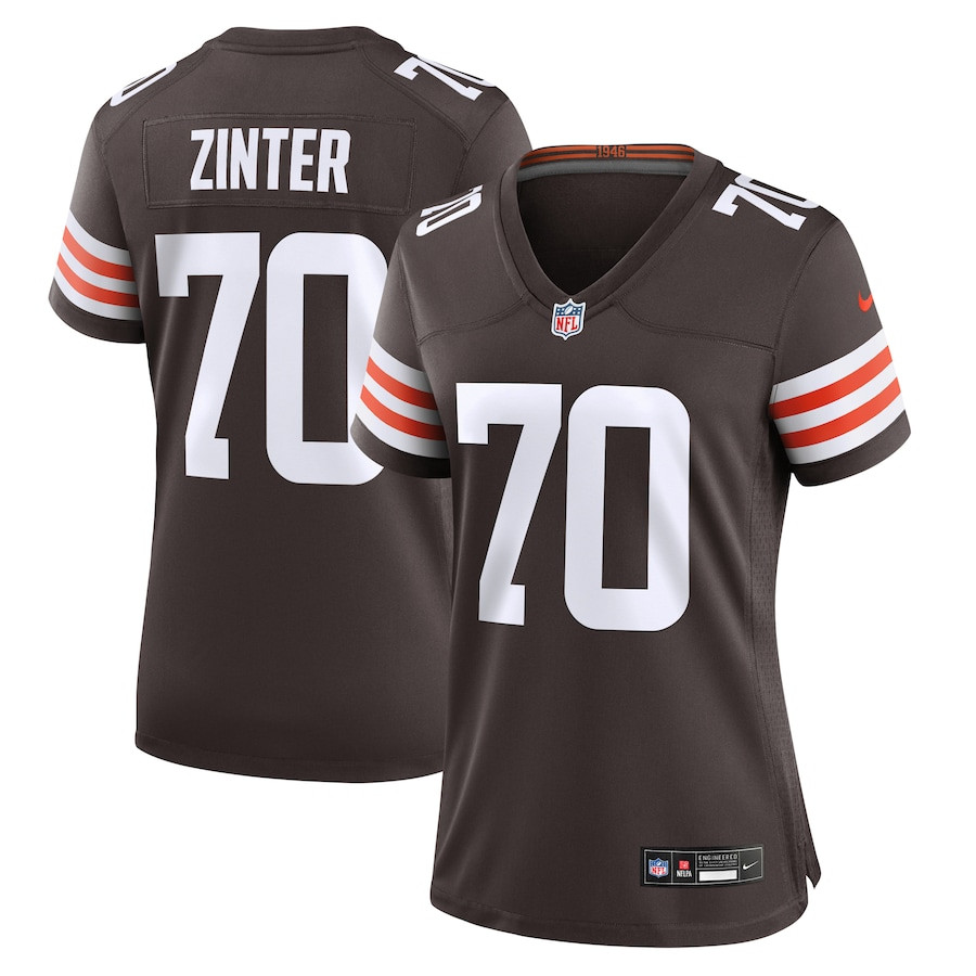 Zak Zinter 70 Cleveland Browns Women's Game Jersey - Brown JS5450 nicesnker