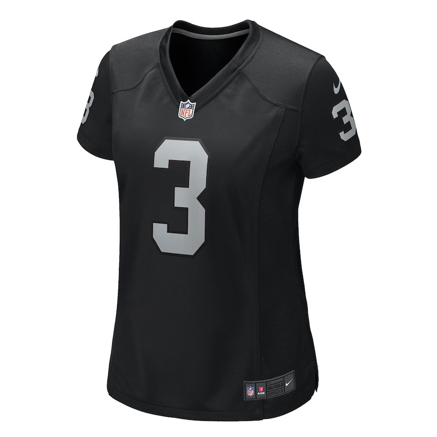 Alternative view of Zamir White 3 Las Vegas Raiders Women's Team Game Jersey - Black JS2548 nicesnker