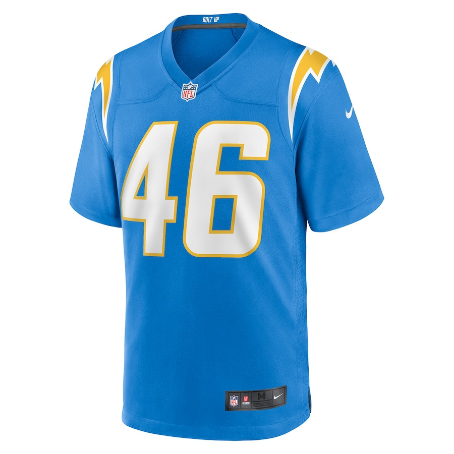 Alternative view of Zander Horvath 46 Los Angeles Chargers Game Men Jersey - Powder Blue JS3901 nicesnker