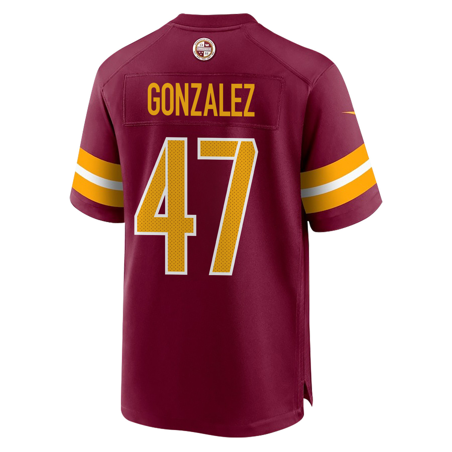 Alternative view of Zane Gonzalez 47 Washington Commanders Super Bowl LIX Champions Patch 'New Orleans - Where Passion Ignites' EMBROIDERED Game Men Jersey - Burgundy JS2709 nicesnker