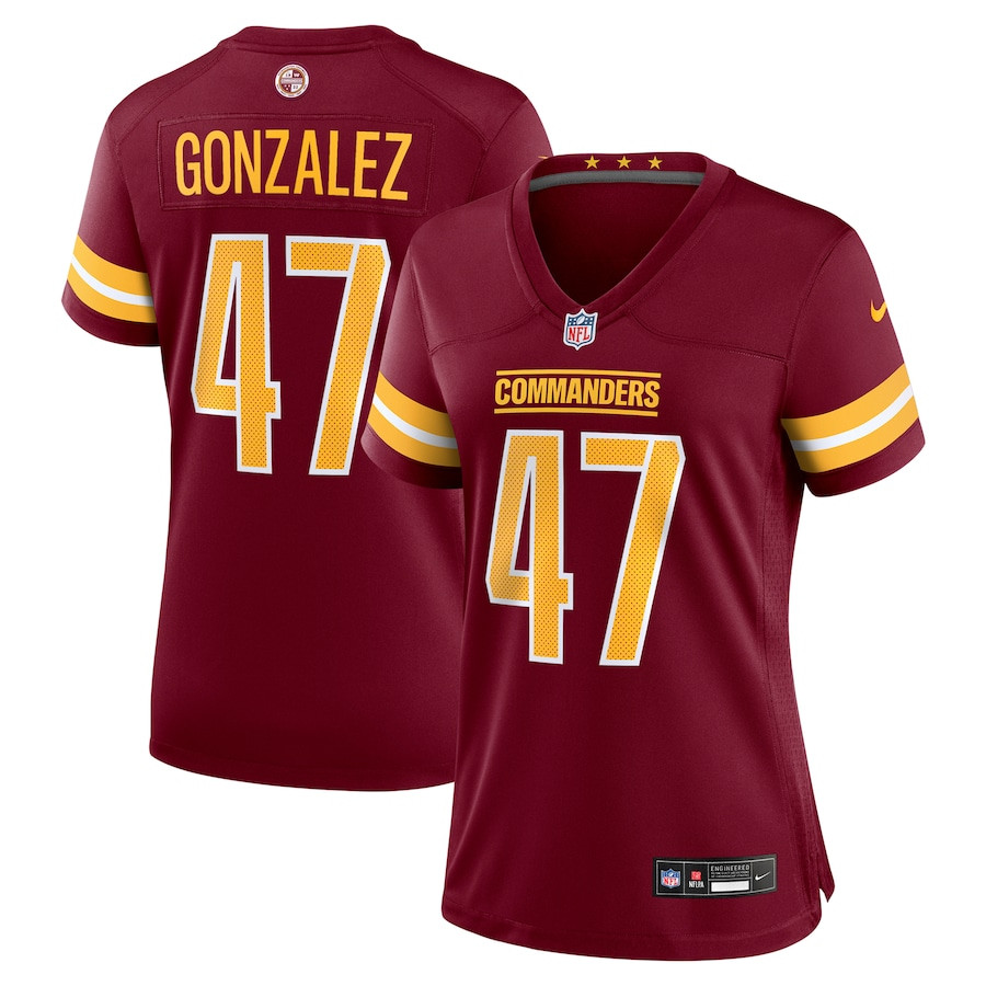 Zane Gonzalez 47 Washington Commanders Women's Game Jersey - Burgundy JS1874 nicesnker