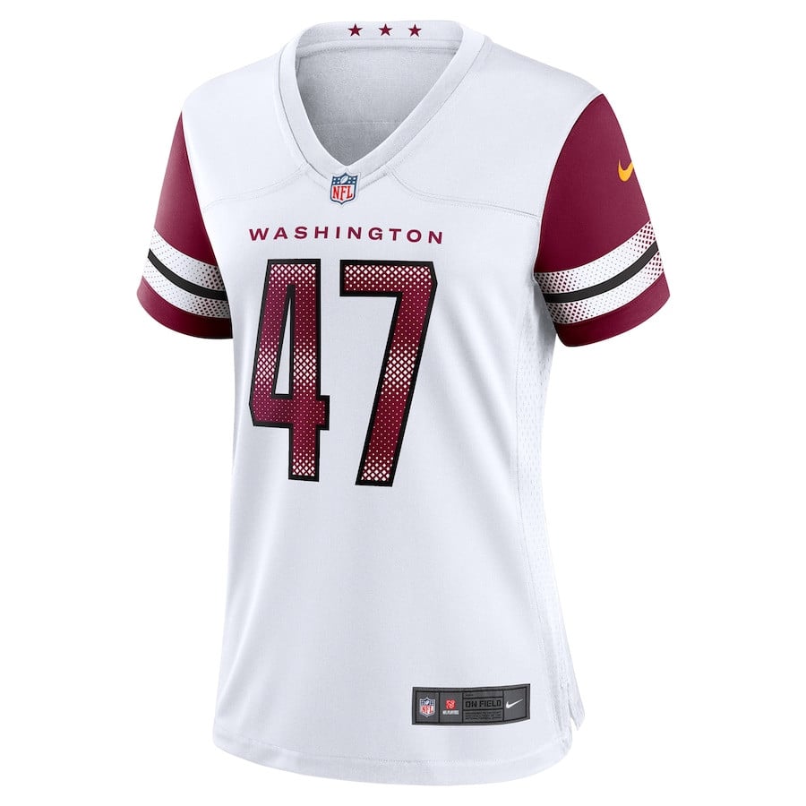 Alternative view of Zane Gonzalez 47 Washington Commanders Women's Game Jersey - White JS6264 nicesnker