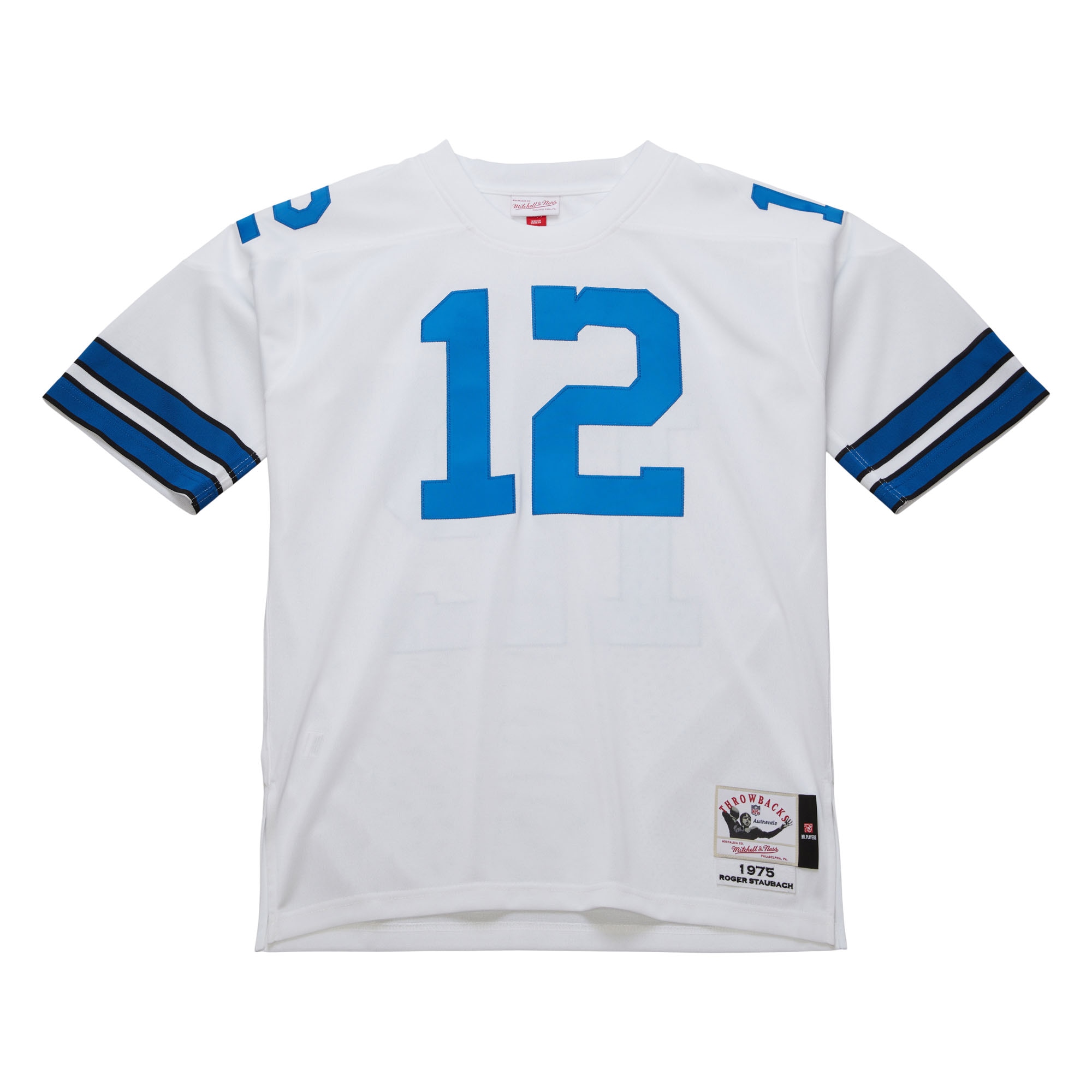 Alternative view of 1975 Roger Staubach Mitchell & Ness Dallas Cowboys Throwback Game Jersey - Men's