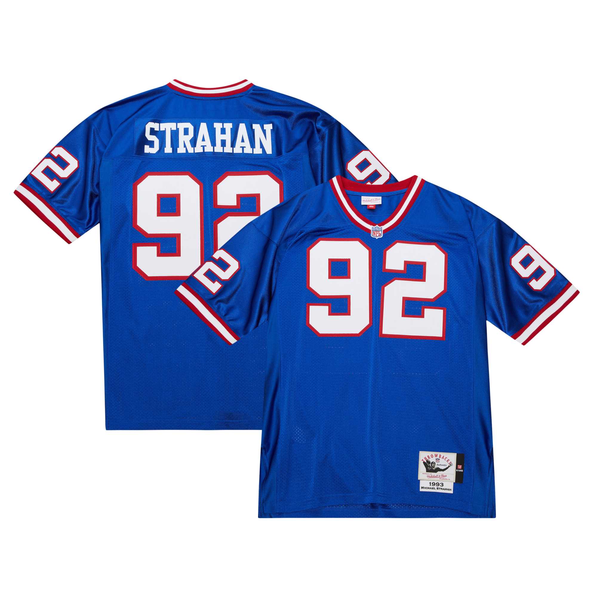 1993 Michael Strahan Mitchell & Ness New York Giants Throwback Game Jersey - Men's