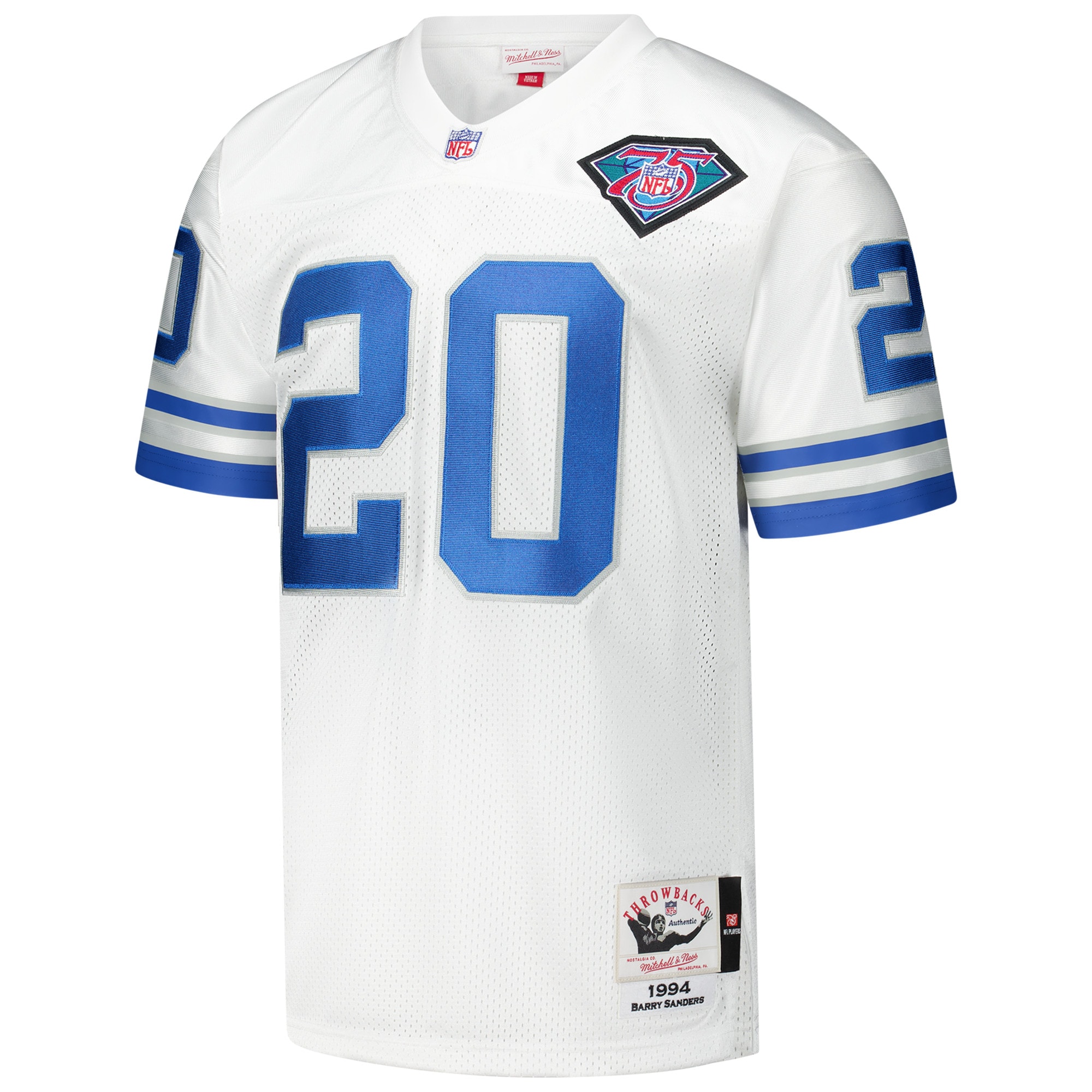 Alternative view of 1994 Barry Sanders Mitchell & Ness Detroit Lions Throwback Game Jersey - Men's