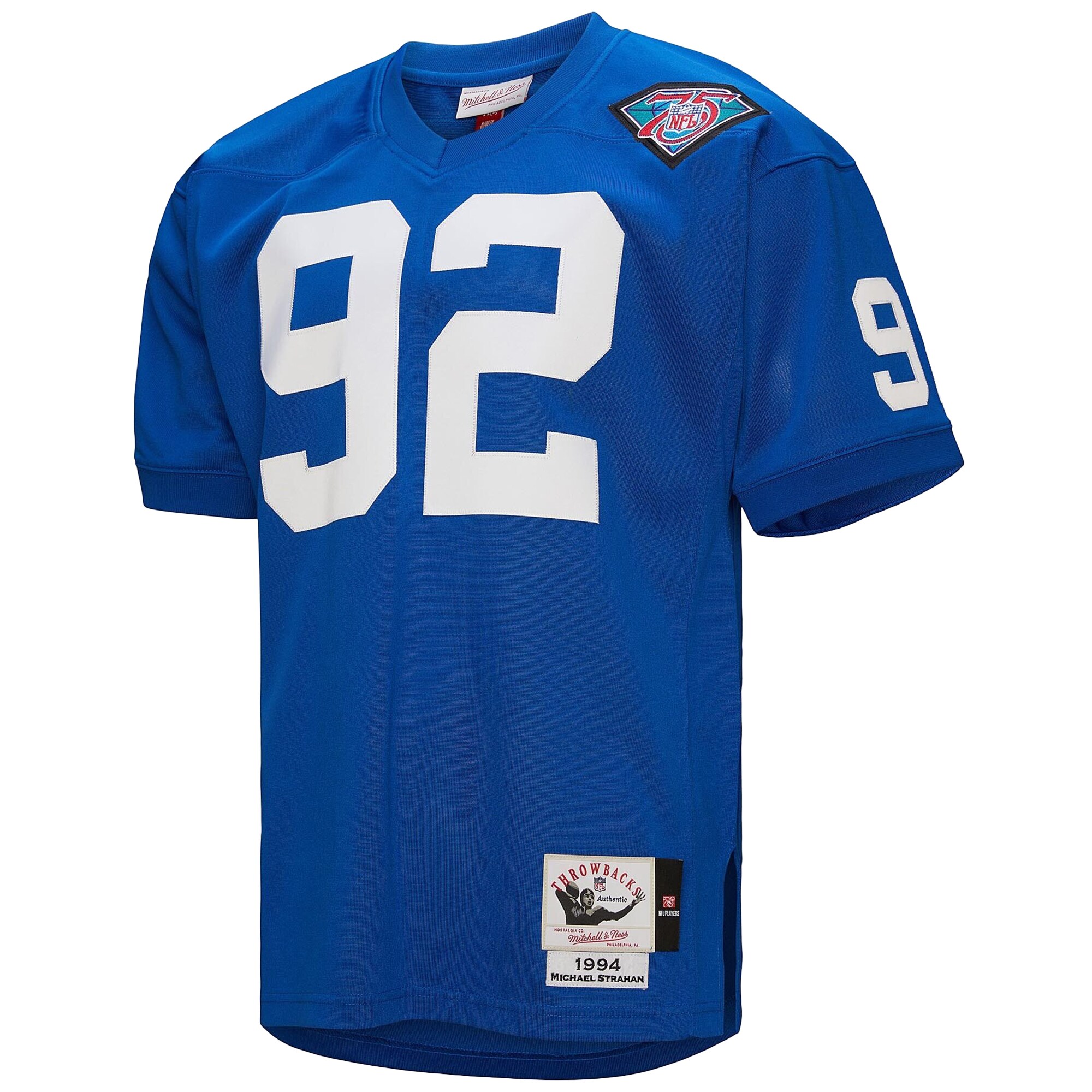 Alternative view of 1994 Michael Strahan Mitchell & Ness New York Giants Throwback Game Jersey - Men's