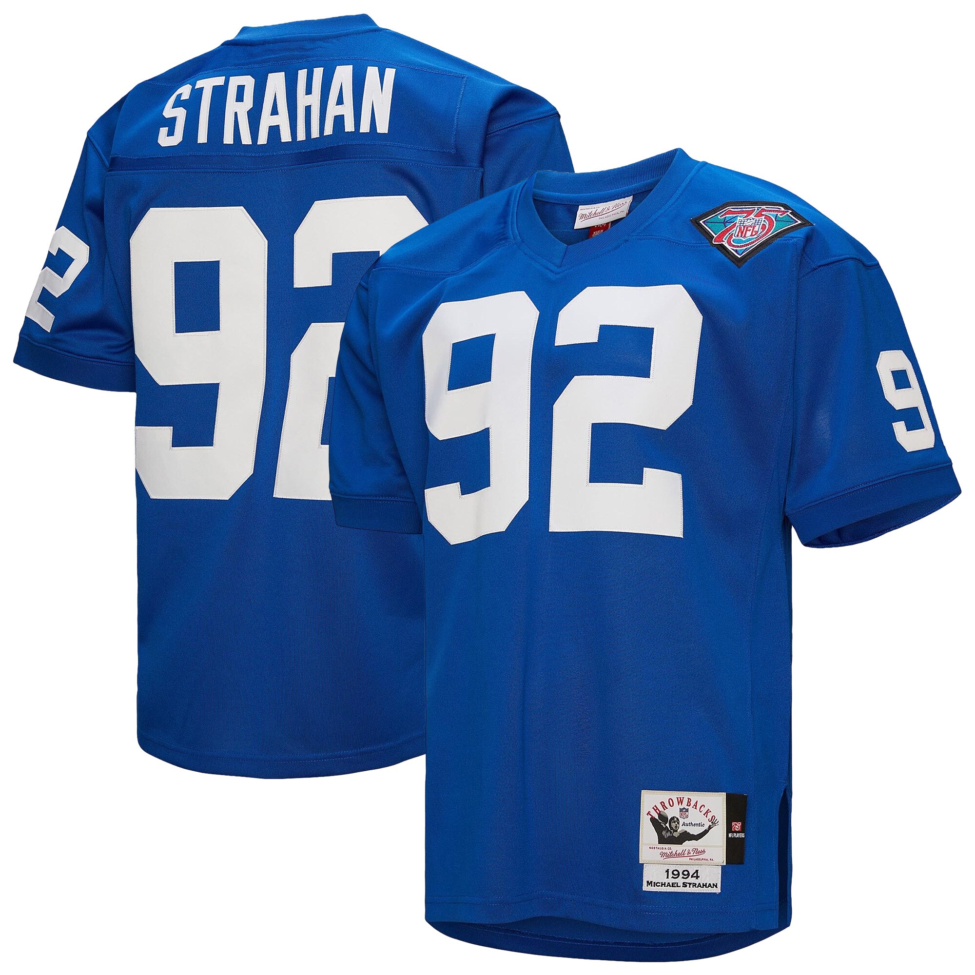 1994 Michael Strahan Mitchell & Ness New York Giants Throwback Game Jersey - Men's