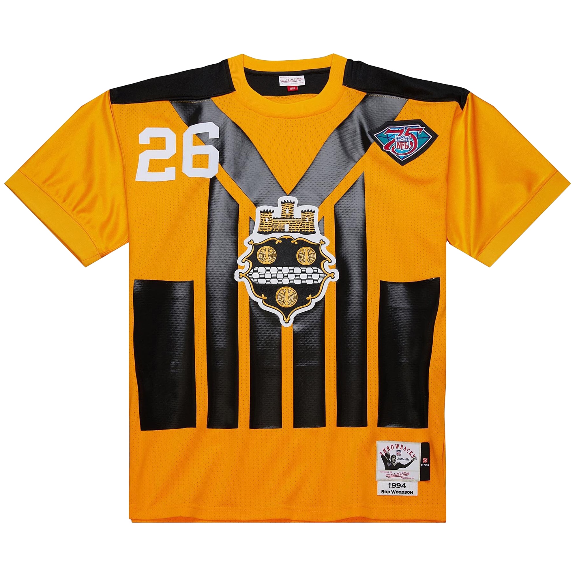 Alternative view of 1994 Rod Woodson Mitchell & Ness Pittsburgh Steelers Throwback Game Jersey - Men's