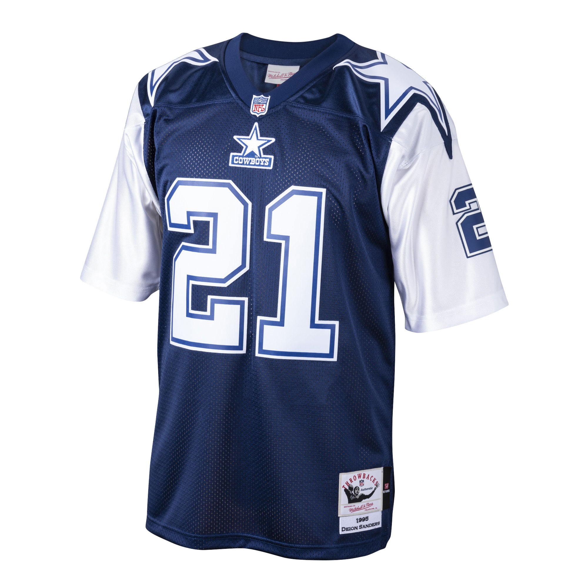 Alternative view of 1995 Deion Sanders Mitchell & Ness Dallas Cowboys Throwback Game Jersey - Men's