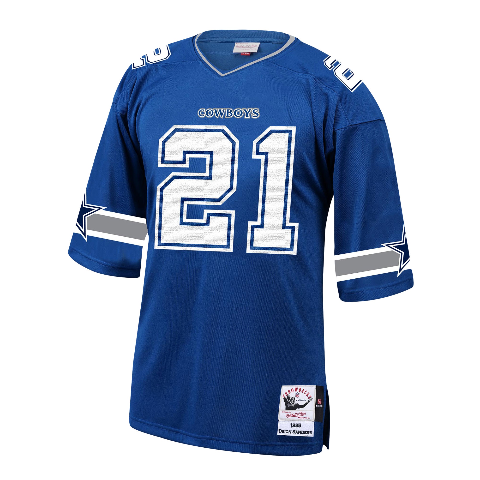 Alternative view of 1996 Deion Sanders Mitchell & Ness Dallas Cowboys Throwback Game Jersey - Men's
