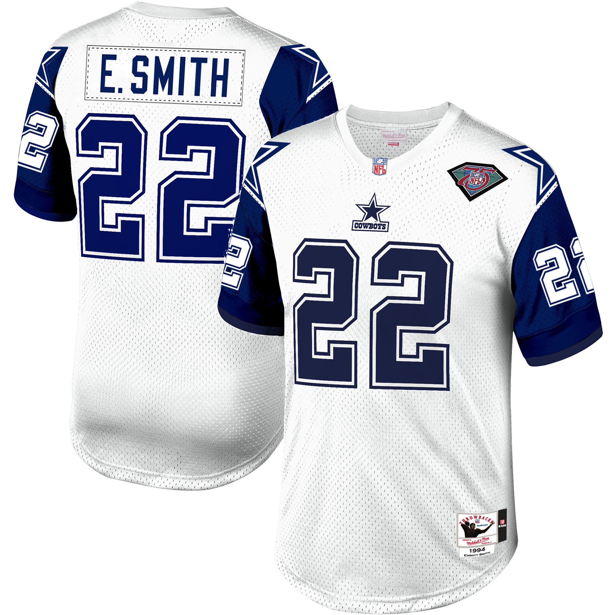 1996 Emmitt Smith Mitchell & Ness Dallas Cowboys Throwback Game Jersey - Men's