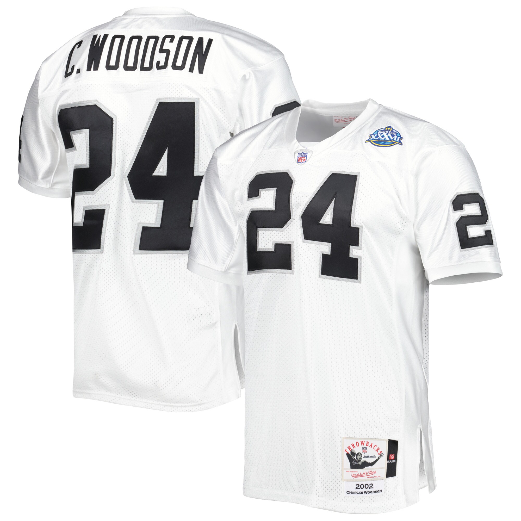 2002 Charles Woodson Mitchell & Ness Las Vegas Raiders Throwback Game Jersey - Men's