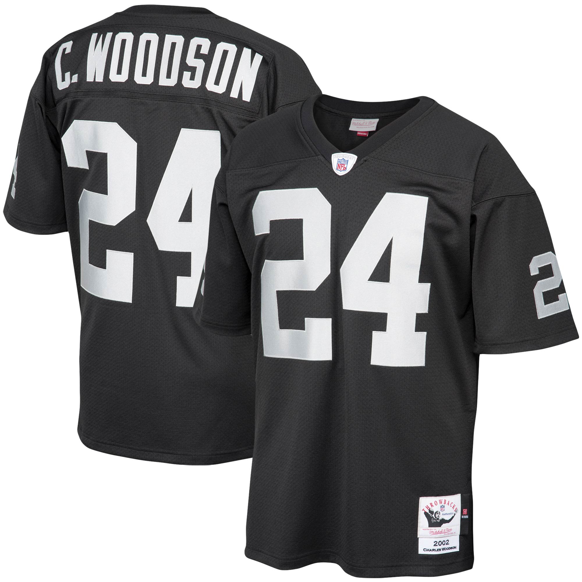 2002 Charles Woodson Mitchell & Ness Las Vegas Raiders Throwback Game Jersey - Men's