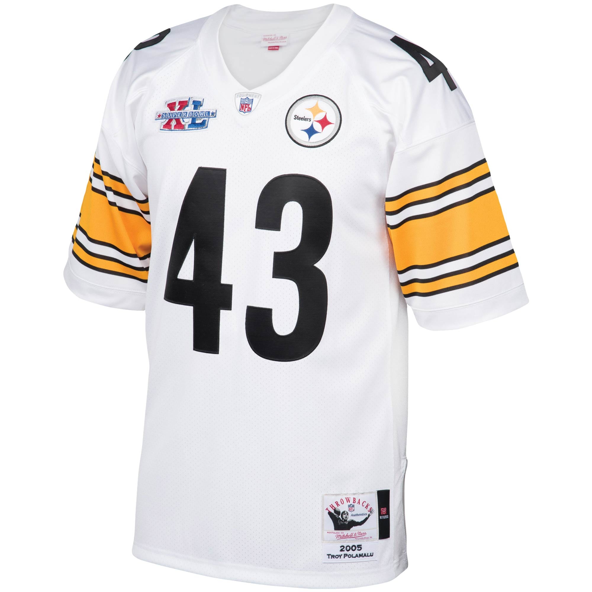 Alternative view of 2005 Troy Polamalu Mitchell & Ness Pittsburgh Steelers Throwback Game Jersey - Men's