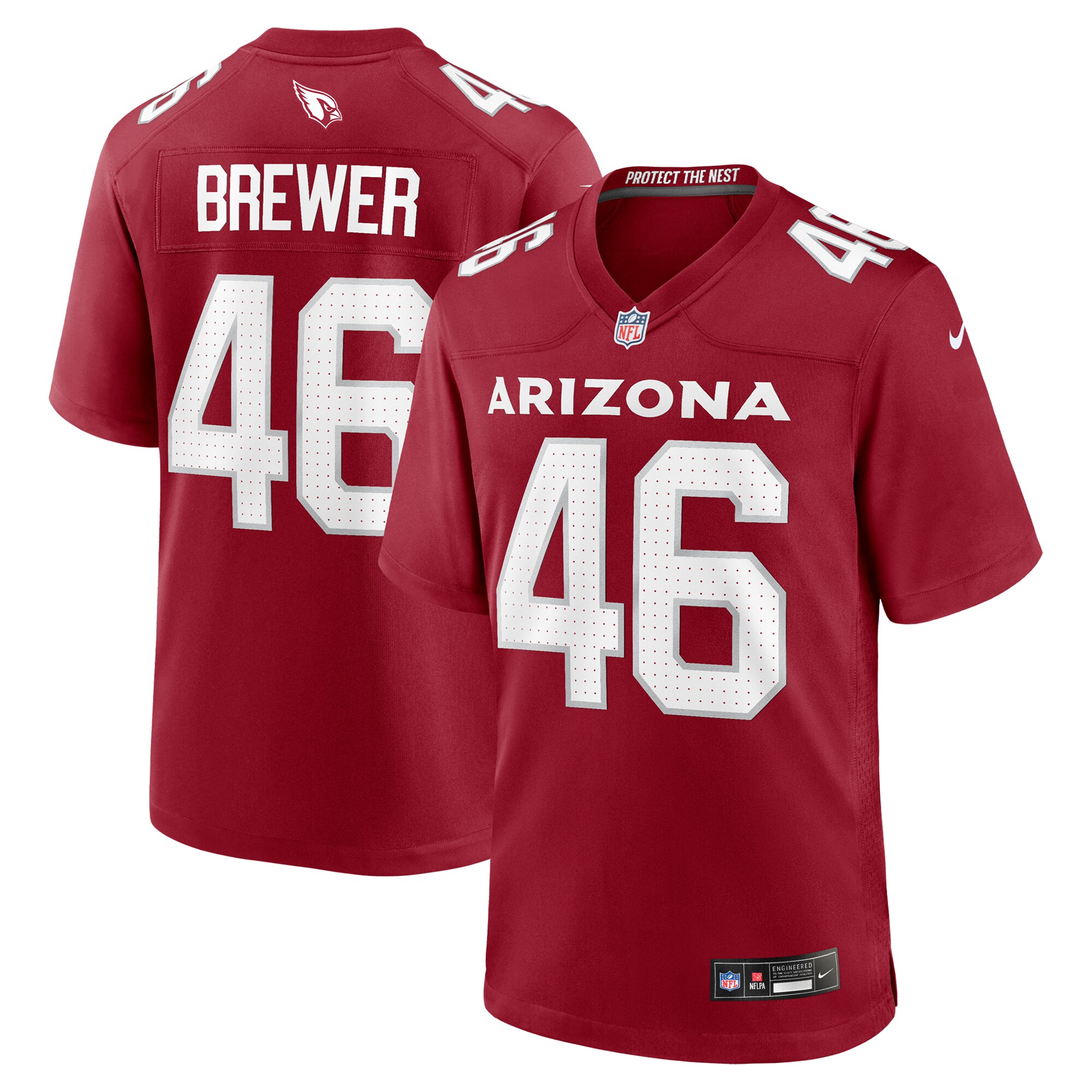 Aaron Brewer Arizona Cardinals Game Jersey - Men's
