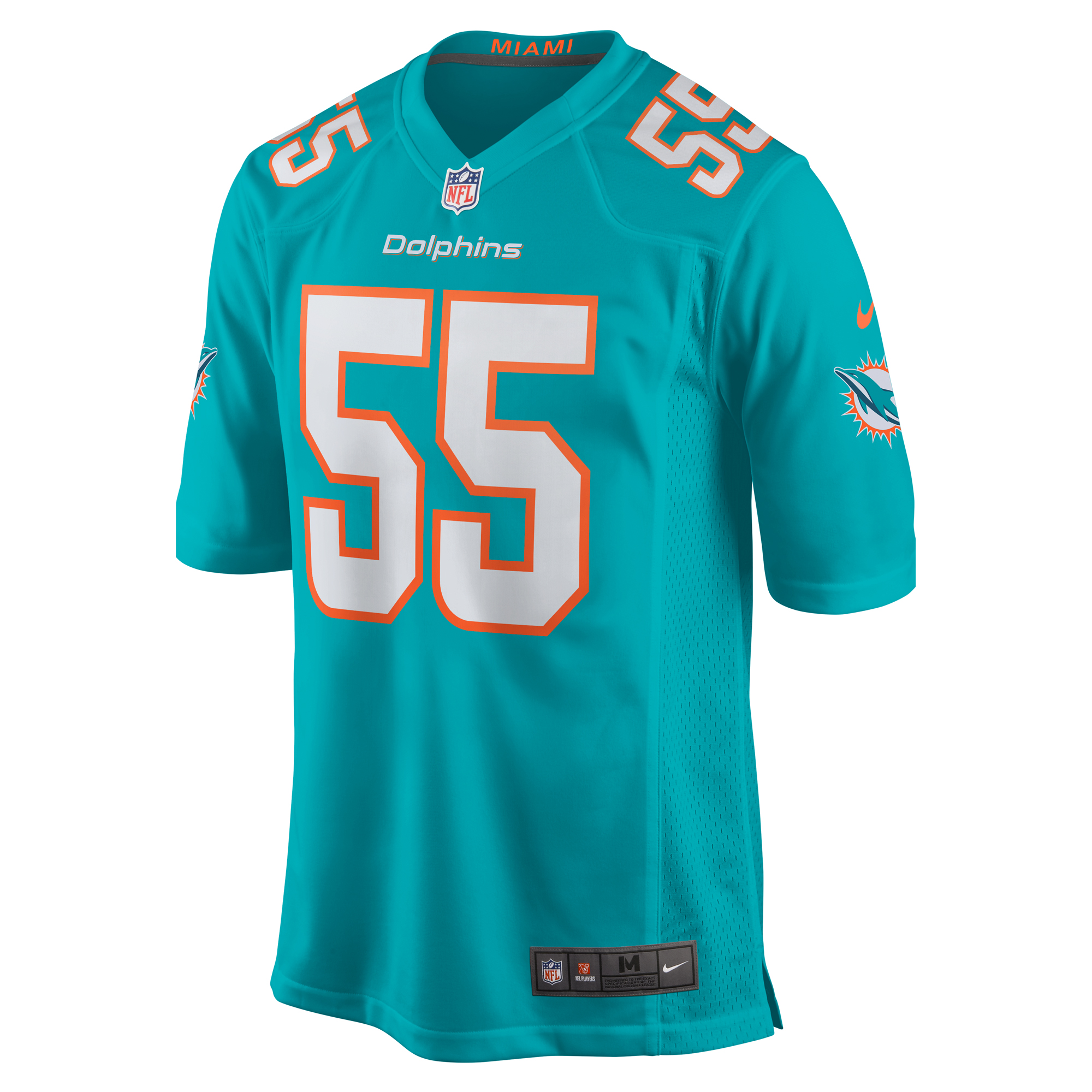 Alternative view of Aaron Brewer Miami Dolphins Game Jersey - Men's