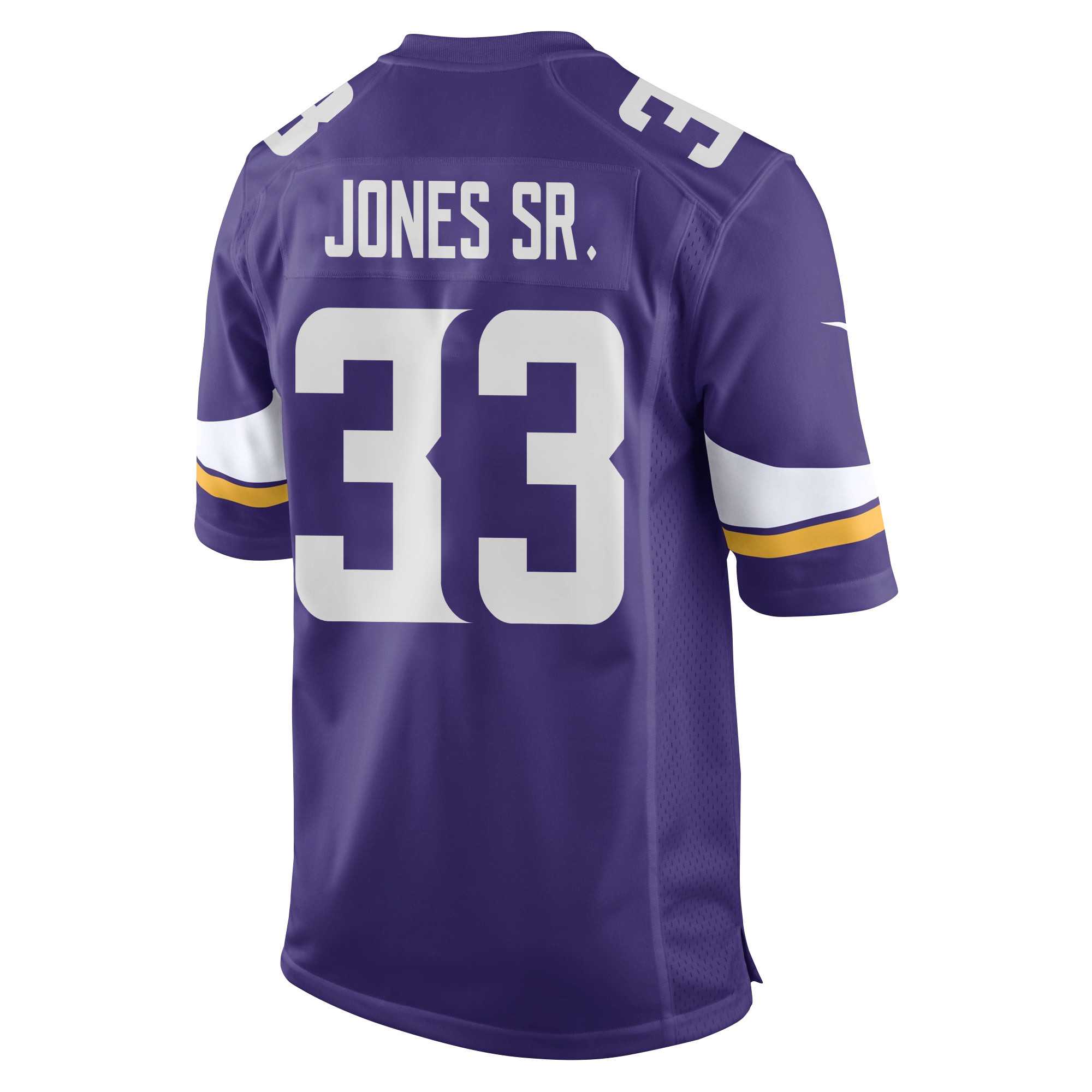 Alternative view of Aaron Jones Sr. #33 Minnesota Vikings Super Bowl LIX Game Jersey - Men's | Purple