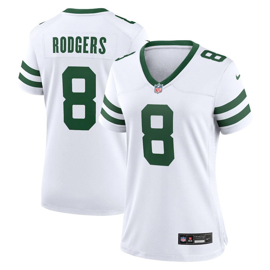 Aaron Rodgers #8 New York Jets Game Jersey - Women's | Legacy White