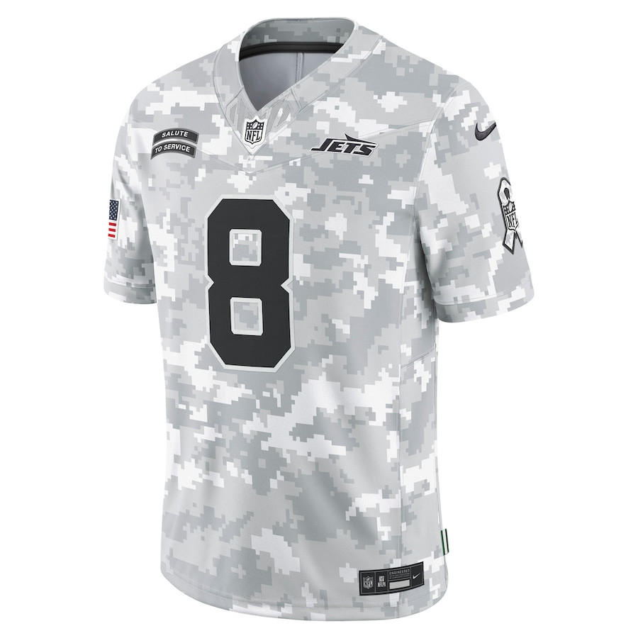 Alternative view of Aaron Rodgers #8 New York Jets Salute To Service Limited Jersey - Men's | Arctic Camo
