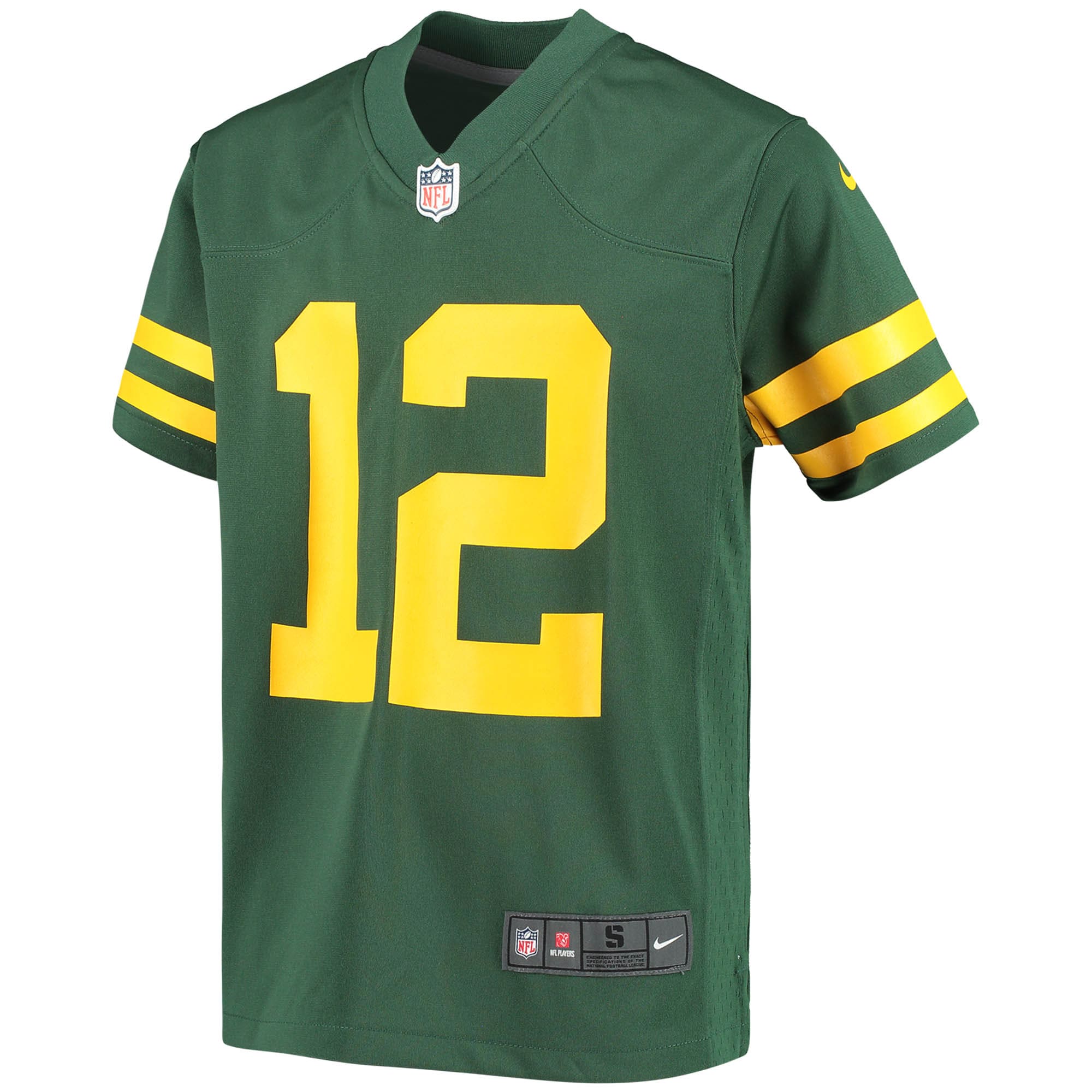 Alternative view of Aaron Rodgers Green Bay Packers Game Jersey - Youth