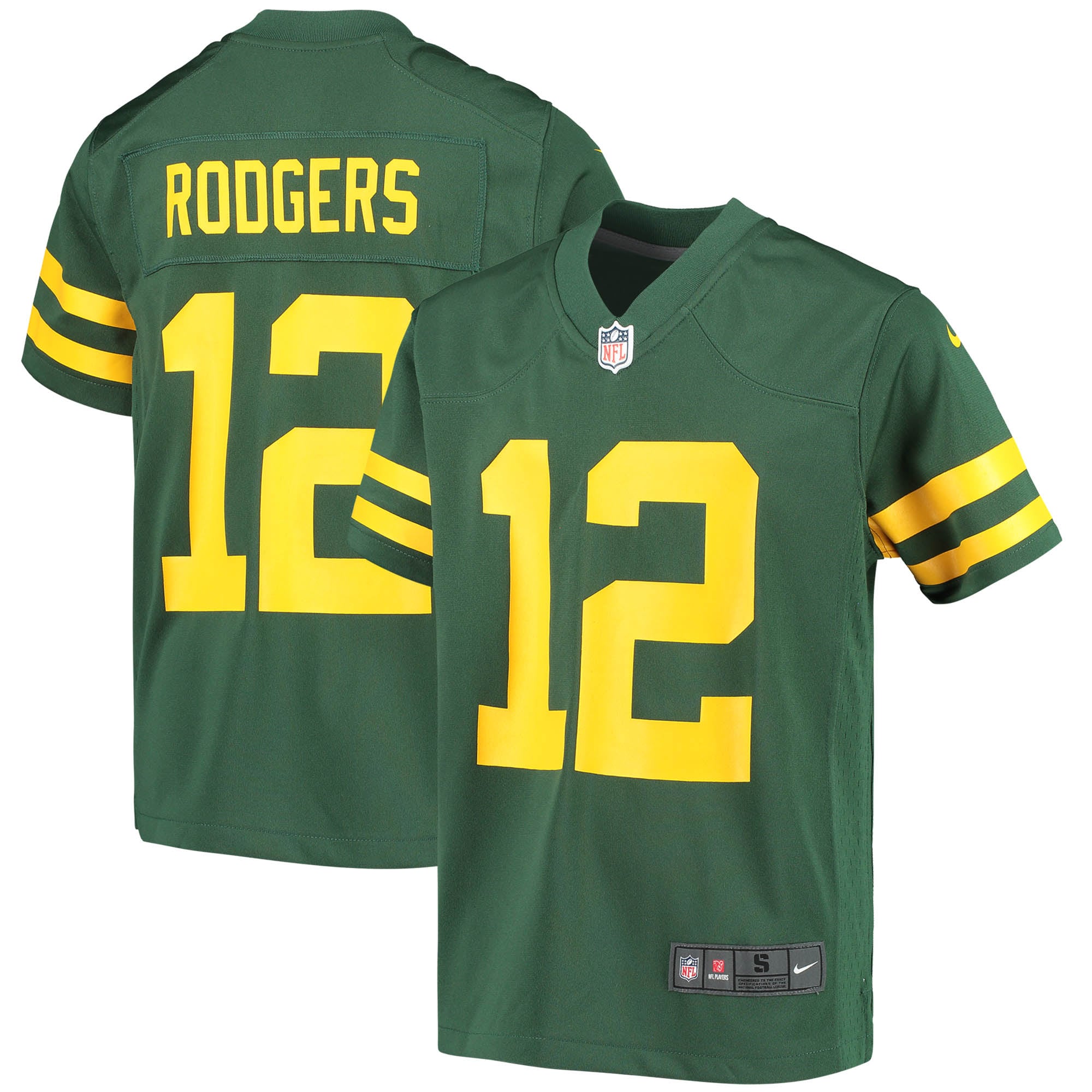Aaron Rodgers Green Bay Packers Game Jersey - Youth