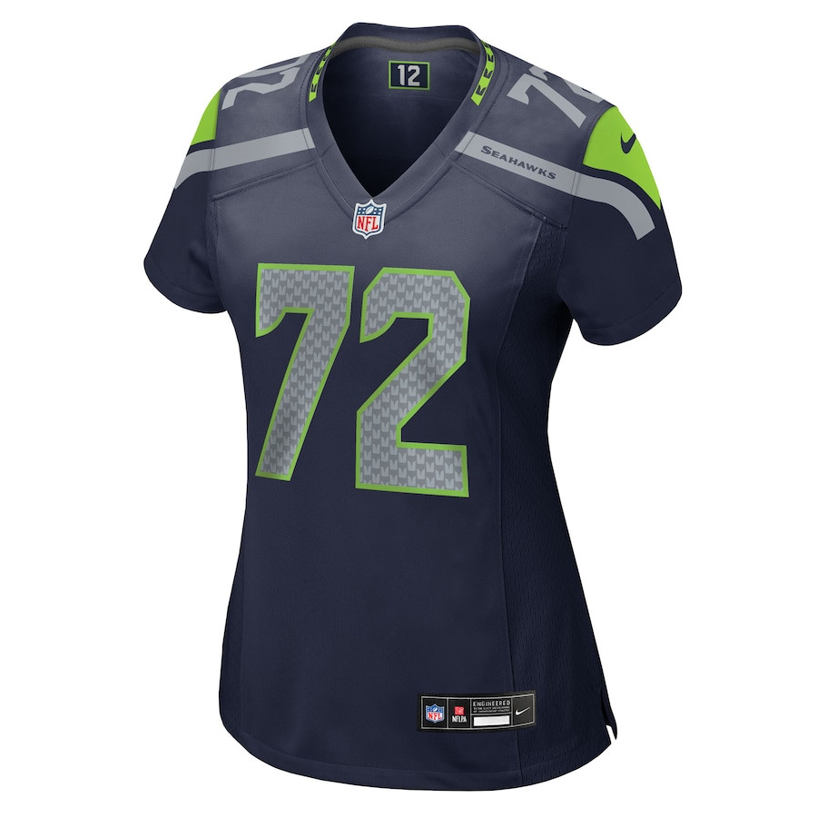 Alternative view of Abraham Lucas #72 Seattle Seahawks Game Jersey - Women's | College Navy