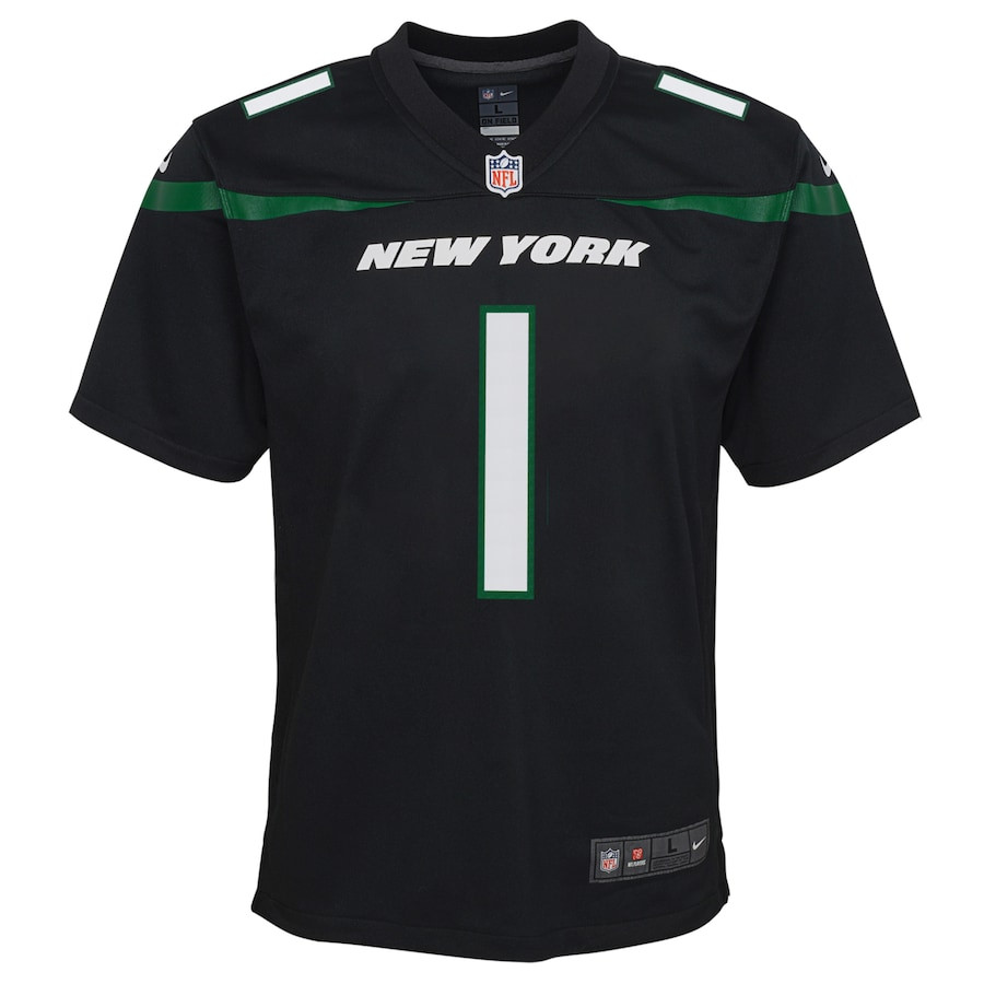 Alternative view of Ahmad Sauce Gardner #1 New York Jets Game Jersey - Youth | Black