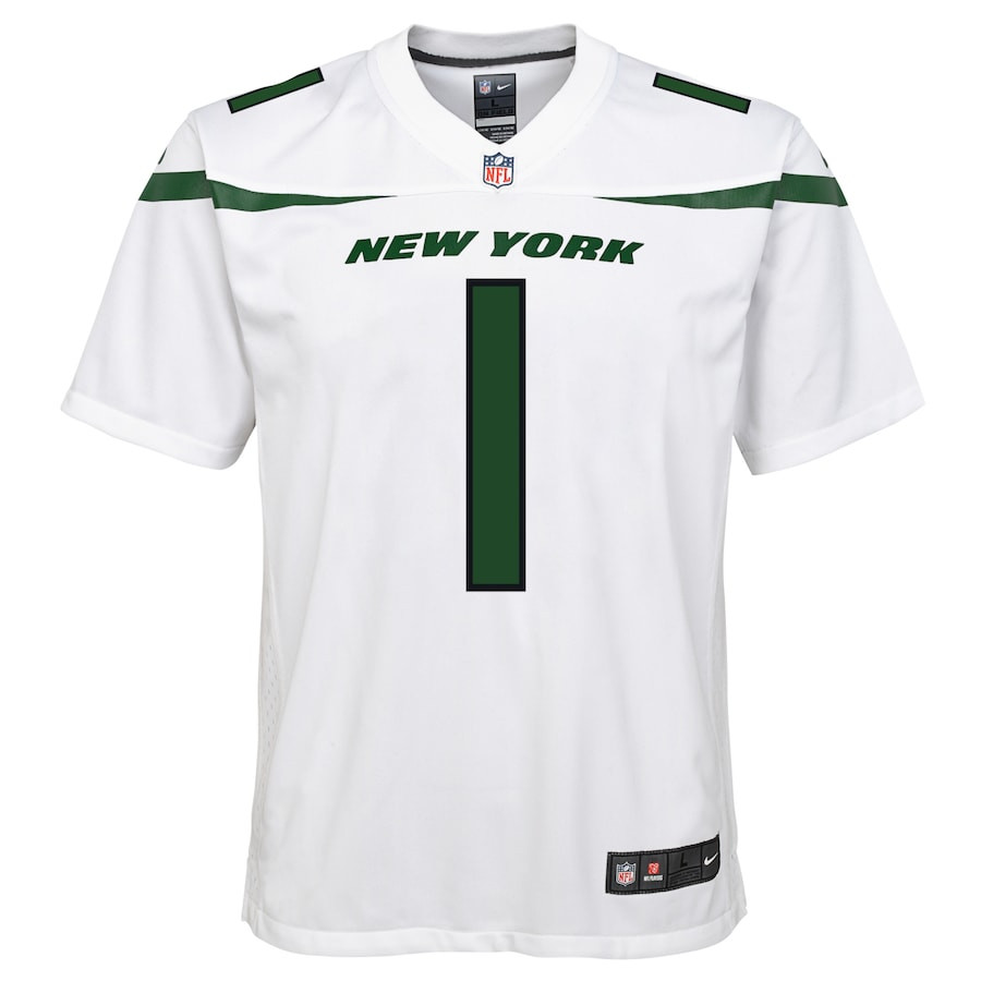 Alternative view of Ahmad Sauce Gardner #1 New York Jets Game Jersey - Youth | White