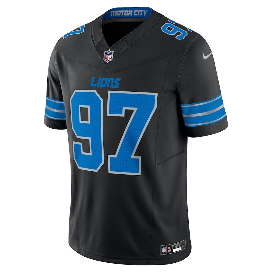 Alternative view of Aidan Hutchinson #97 Detroit Lions 2nd Alternate Vapor F.U.S.E. Limited Jersey - Men's | Black
