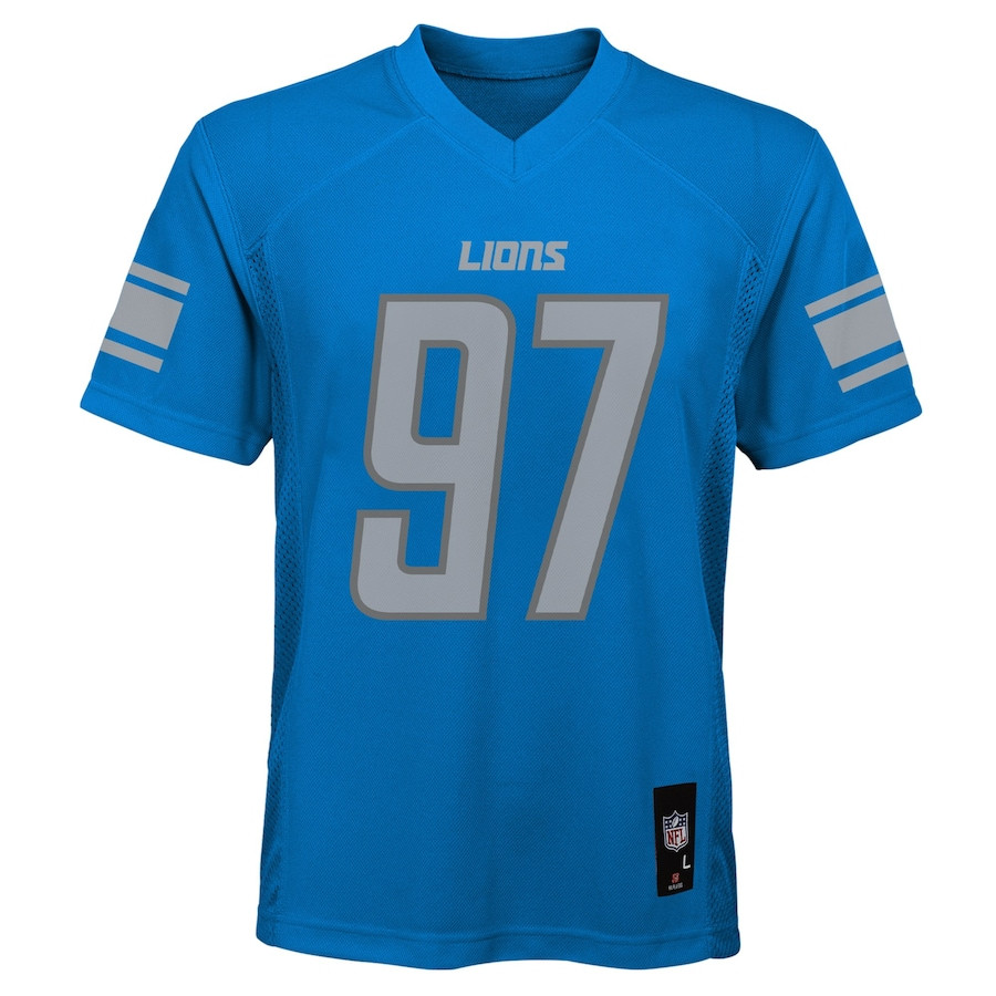 Alternative view of Aidan Hutchinson #97 Detroit Lions Alternate Game Jersey - Youth | Blue