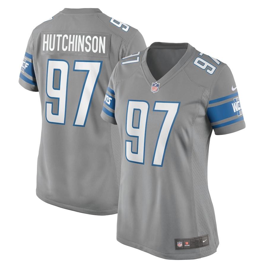 Aidan Hutchinson #97 Detroit Lions Game Jersey - Women's | Silver
