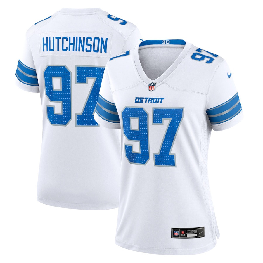 Aidan Hutchinson #97 Detroit Lions Game Jersey - Women's | White