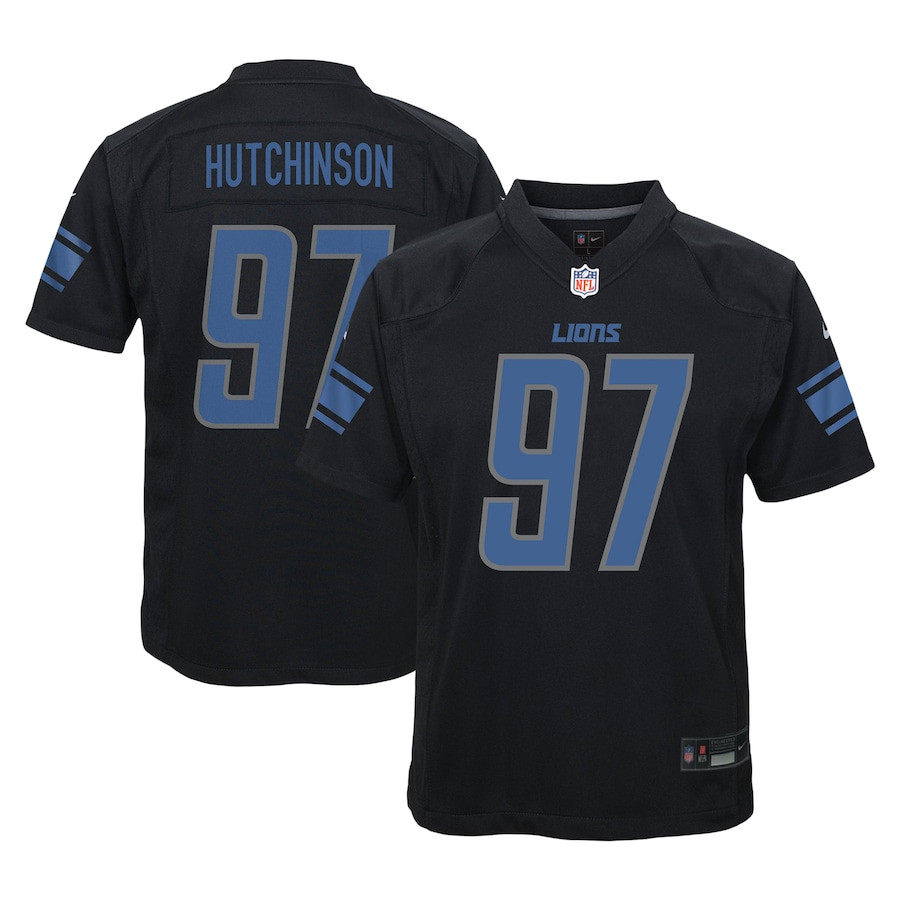 Aidan Hutchinson #97 Detroit Lions Game Jersey - Youth | Black