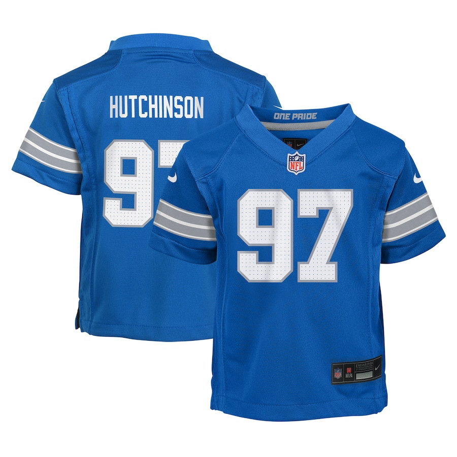 Aidan Hutchinson #97 Detroit Lions Game Jersey - Youth | Blue