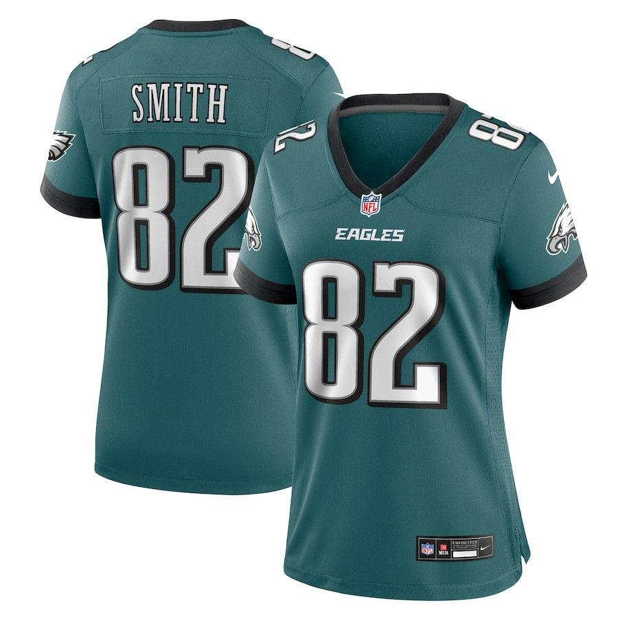 Ainias Smith #82 Philadelphia Eagles Game Jersey - Women's | Midnight Green