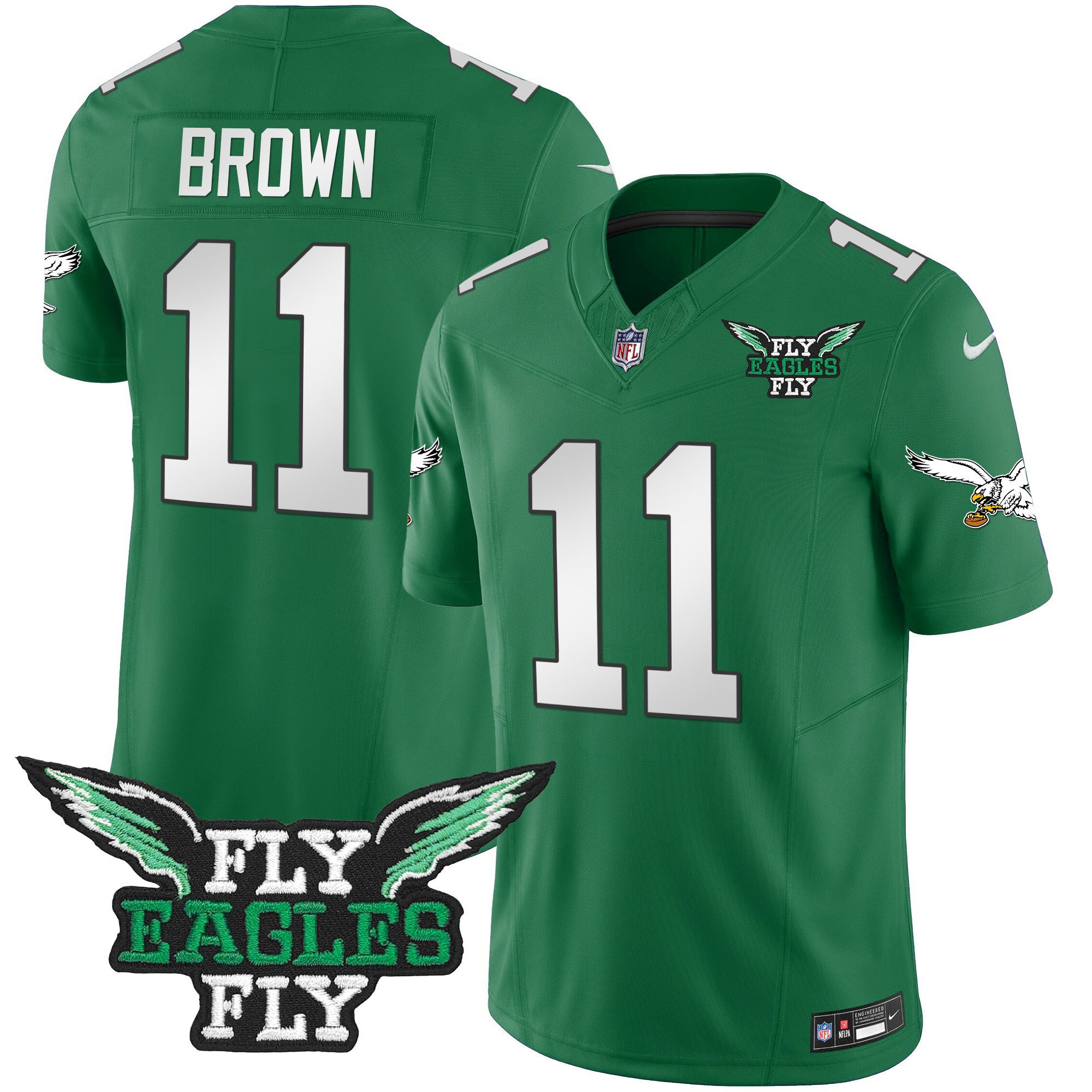 A.J. Brown #11 Philadelphia Eagles Alternate Game Jersey - Men's | Kelly Green