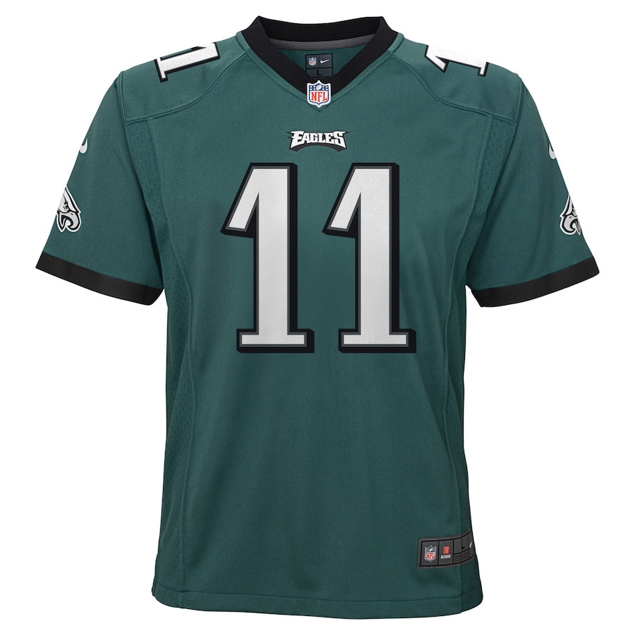 Alternative view of A.J. Brown #11 Philadelphia Eagles Game Jersey - Youth | Green