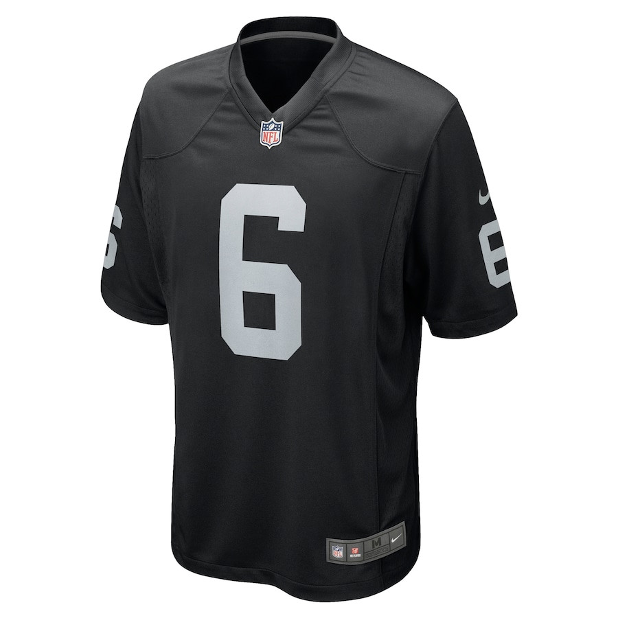 Alternative view of AJ Cole #6 Las Vegas Raiders Game Jersey - Men's | Black
